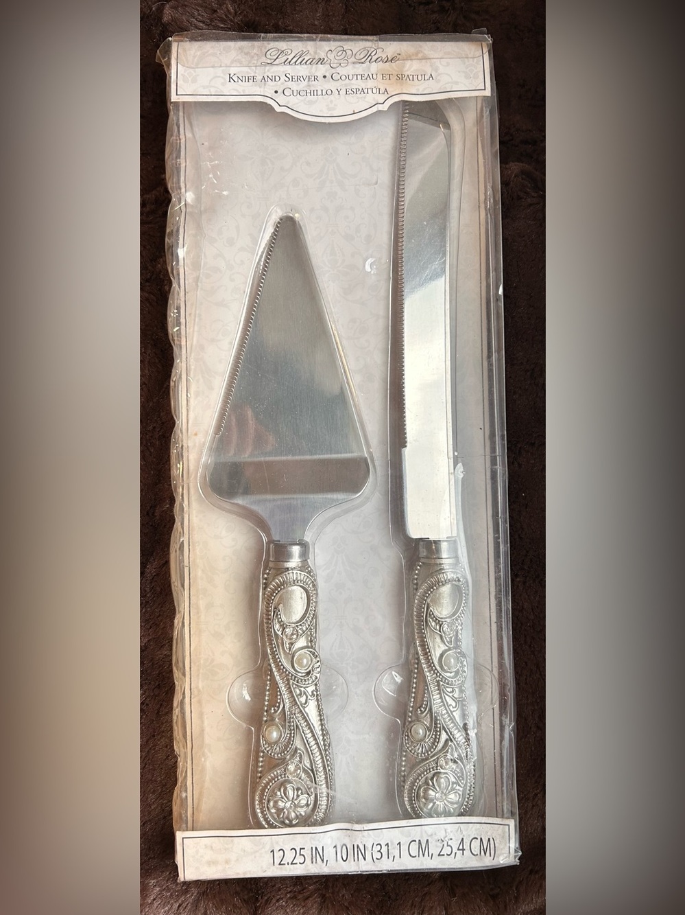 Lillian Rose Knife and Server wedding anniversary cutlery set